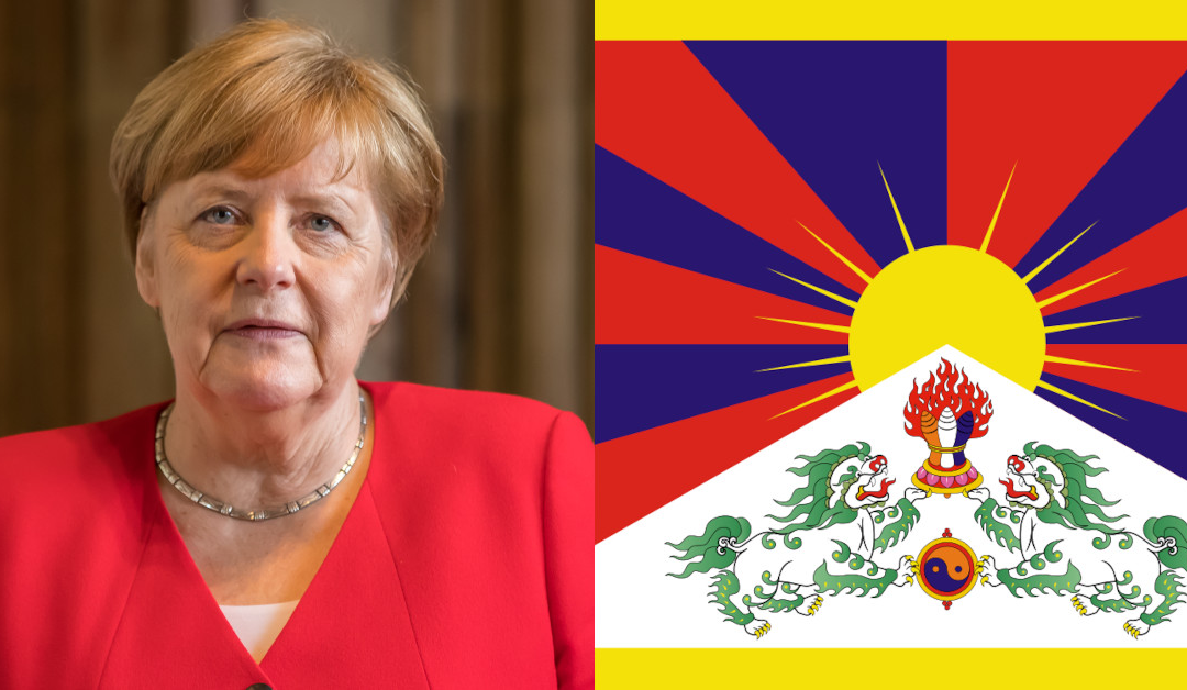 Merkel Tibet Flagge.FB